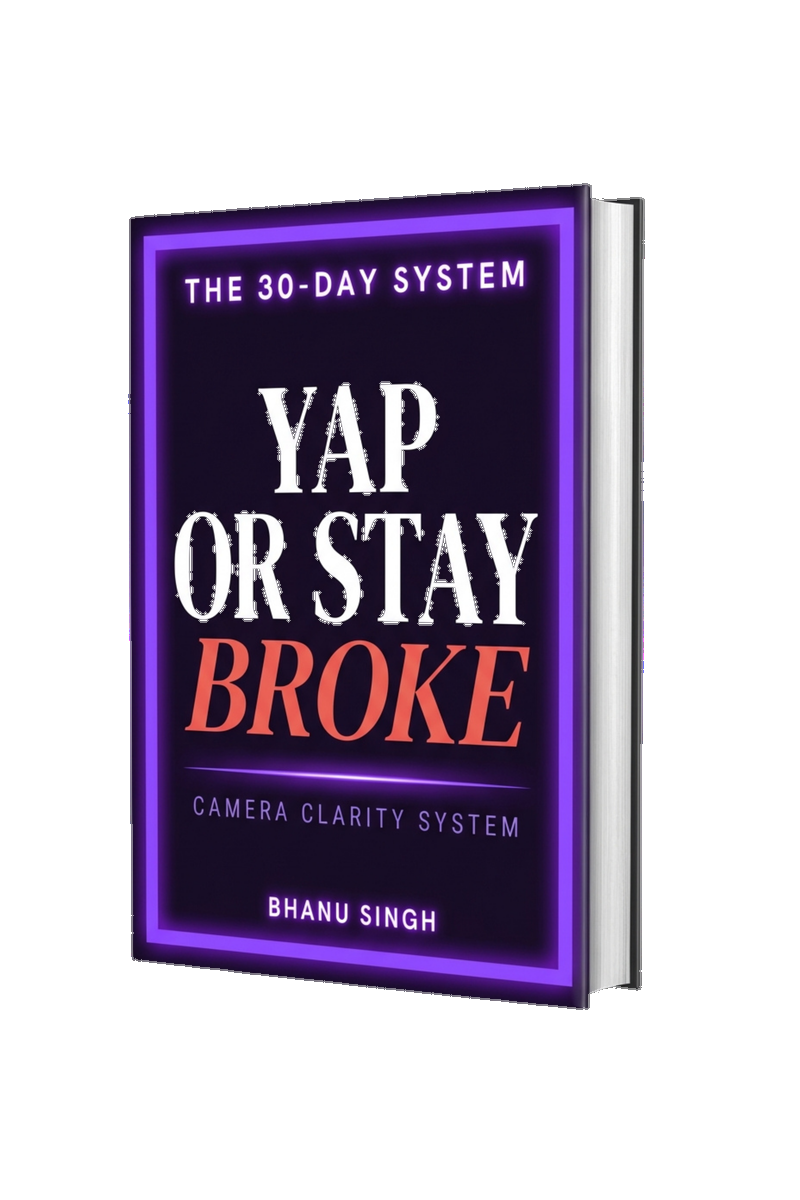 Yap or Stay Broke — The 30-Day Camera Clarity System by Bhanu Singh